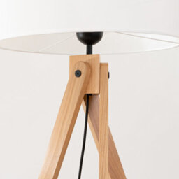 Luminosa Lighting Luminosa Natt Tripod Floor Lamp White, Natural Wood 1X E27 - thumbnail 7