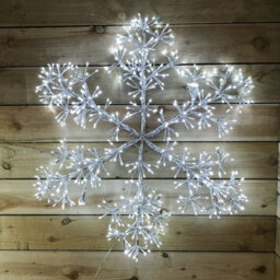 Samuel Alexander 90Cm Light Up Silver Starburst Christmas Snowflake Hanging Decoration With 660 White Leds - thumbnail 7