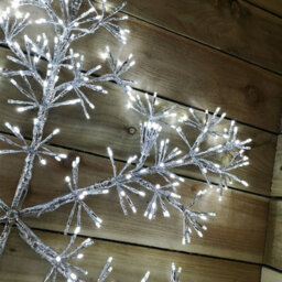 Samuel Alexander 90Cm Light Up Silver Starburst Christmas Snowflake Hanging Decoration With 660 White Leds - thumbnail 9