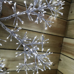 Samuel Alexander 90Cm Light Up Silver Starburst Christmas Snowflake Hanging Decoration With 660 White Leds - thumbnail 8