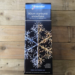 Samuel Alexander 90Cm Light Up Silver Starburst Christmas Snowflake Hanging Decoration With 660 White Leds - thumbnail 5