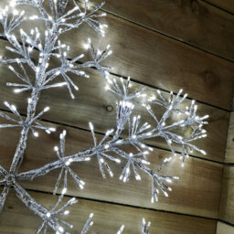 Samuel Alexander 90Cm Light Up Silver Starburst Christmas Snowflake Hanging Decoration With 660 White Leds - thumbnail 4