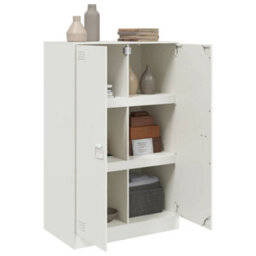 Berkfield Sideboard White 67X39X107 Cm Steel - thumbnail 4