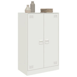 Berkfield Sideboard White 67X39X107 Cm Steel - thumbnail 5