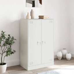 Berkfield Sideboard White 67X39X107 Cm Steel - thumbnail 3