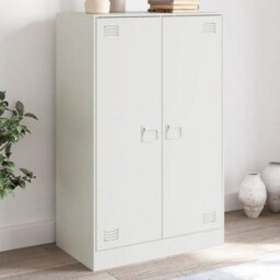 Berkfield Sideboard White 67X39X107 Cm Steel - thumbnail 1