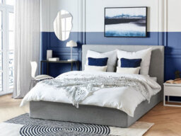 Beliani Ottoman Bed Fabric Lorient 160 X 200 Cm (Eu King Size) Grey - thumbnail 2