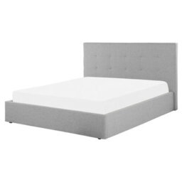 Beliani Ottoman Bed Fabric Lorient 160 X 200 Cm (Eu King Size) Grey - thumbnail 4