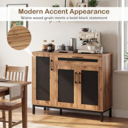 Gainoom Sideboard Buffet Cabinet Large Storage Organizer 3-Door Modern Accent Coffee Bar Console Station - thumbnail 8