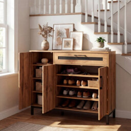 Gainoom Sideboard Buffet Cabinet Large Storage Organizer 3-Door Modern Accent Coffee Bar Console Station - thumbnail 9