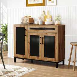 Gainoom Sideboard Buffet Cabinet Large Storage Organizer 3-Door Modern Accent Coffee Bar Console Station - thumbnail 3