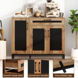 Gainoom Sideboard Buffet Cabinet Large Storage Organizer 3-Door Modern Accent Coffee Bar Console Station - thumbnail 6