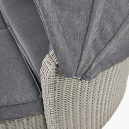 Pacific Lifestyle Outdoor Rattan Round Sofa Stone Grey Bermuda Day Bed - thumbnail 8