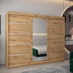 Arte Expansive Oak Artisan Uppsala V2 Sliding Door Wardrobe 250Cm - Sophisticated Family Organisation - thumbnail 1