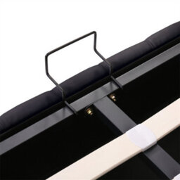 Abrihome Functional Upholstered Bed 135X190 Cm, Black Pu With Storage, Slatted Frame & Multi-Colour Led Lights - thumbnail 7