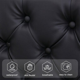 Abrihome Functional Upholstered Bed 135X190 Cm, Black Pu With Storage, Slatted Frame & Multi-Colour Led Lights - thumbnail 3