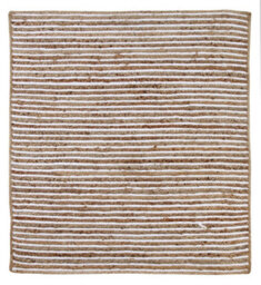 Second Nature Online Chakkar Pale Stripe Square Jute Beige Hall Rug / 120 Cm X 120 Cm - thumbnail 3