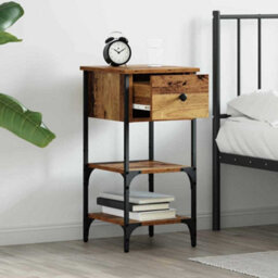 Berkfield Bedside Cabinets 2 Pcs Old Wood 34X36X70 Cm Engineered Wood - thumbnail 4