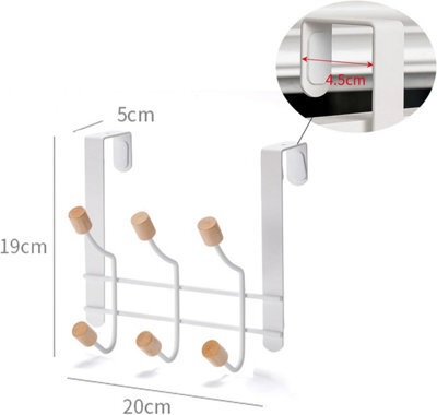 Over-The-Door Coat Rack, Suitable For Kitchen, Bathroom, Bedroom, Living Room, Etc., 6 Hooks - image 1
