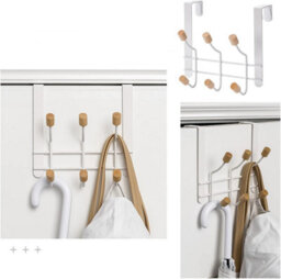 Over-The-Door Coat Rack, Suitable For Kitchen, Bathroom, Bedroom, Living Room, Etc., 6 Hooks - thumbnail 3