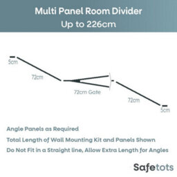 Safetots Premium Extra Tall Room Divider, Up To 226Cm Wide, White, 105Cm Tall, Multi Panel Barrier For Baby And Toddler - thumbnail 3