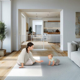 Safetots Premium Extra Tall Room Divider, Up To 226Cm Wide, White, 105Cm Tall, Multi Panel Barrier For Baby And Toddler - thumbnail 2