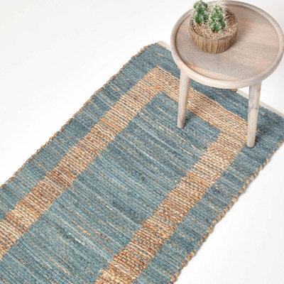Homescapes Veranda Grey And Nude Hemp Chindi Rug, 66 X 200 Cm - image 1