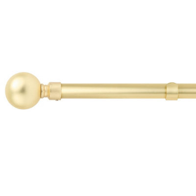 Unknown 16-19mm Sphere Extendable Eyelet Metal Curtain Pole Set Gold 120-210Cm - image 1