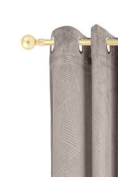 Unknown 16-19mm Sphere Extendable Eyelet Metal Curtain Pole Set Gold 120-210Cm - thumbnail 2