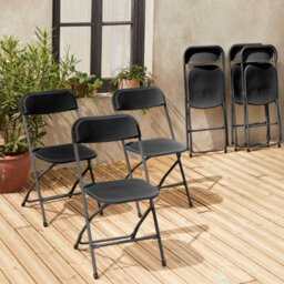 Sweeek - Set Of 6 Folding Event Chairs Fiesta Charcoal Grey 44X81X50 Cm - thumbnail 6
