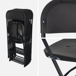 Sweeek - Set Of 6 Folding Event Chairs Fiesta Charcoal Grey 44X81X50 Cm - thumbnail 2