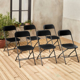 Sweeek - Set Of 6 Folding Event Chairs Fiesta Charcoal Grey 44X81X50 Cm - thumbnail 1