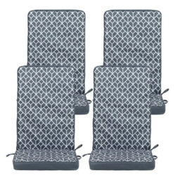 icon Outdoor High Back Seat Cushion Set Of 4 Grey Geometric - thumbnail 1
