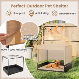 Costway Wicker Dog House Raised Rattan Dogs Bed With Removable Cushion-Black - thumbnail 8