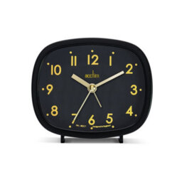 Acctim Hilda Analogue Alarm Clock Non Ticking Sweep Crescendo Alarm Backlight Retro Black - thumbnail 2