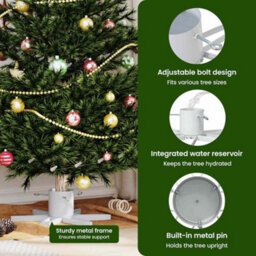 Vidaxl Christmas Tree Stand 1.73 White 50 X 50 X 15.5 Cm Steel - thumbnail 8