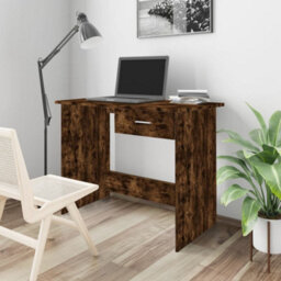 Berkfield Desk Smoked Oak 100X50X76 Cm Engineered Wood - thumbnail 1