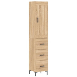 Berkfield Highboard Sonoma Oak 34.5X34X180 Cm Engineered Wood - thumbnail 2