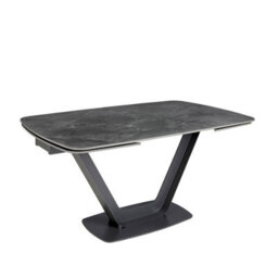 Angel Cerda Elegant Oval Barrel Dining Table With Extendable Features In Porcelain Marble And Black Steel - thumbnail 6