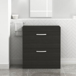 Royal Bathrooms Turin 800mm Hale Black Floor Standing Worktop Vanity Unit - 2 Drawer - thumbnail 1