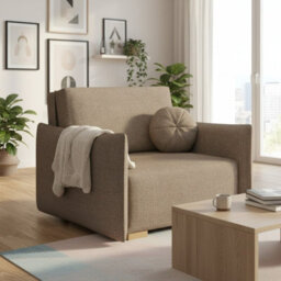 Armchair Viva Glov I With Sleep Function Storage Chipboard Foam Sinuous Spring Wooden Frame 104X98X85Cm Brown - thumbnail 2