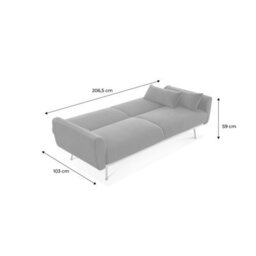 Sweeek. 3-Seater Convertible Sofa Bed Green Velvet - thumbnail 8