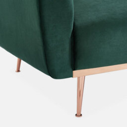 Sweeek. 3-Seater Convertible Sofa Bed Green Velvet - thumbnail 6