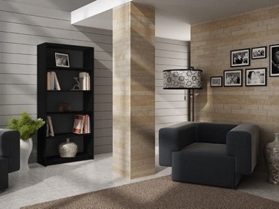 R80 Tall Bookcase Black Ideal For Every Home - image 1