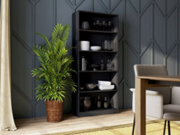 R80 Tall Bookcase Black Ideal For Every Home - thumbnail 3