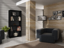 R80 Tall Bookcase Black Ideal For Every Home - thumbnail 1
