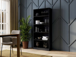 R80 Tall Bookcase Black Ideal For Every Home - thumbnail 2