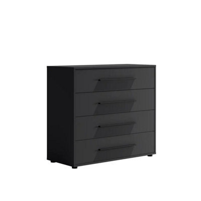 Arte Maxione Mx-03 Chest Of Drawers 99Cm - Black, Sleek Four-Drawer Storage Cabinet - image 1