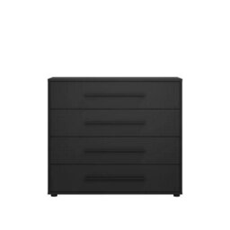 Arte Maxione Mx-03 Chest Of Drawers 99Cm - Black, Sleek Four-Drawer Storage Cabinet - thumbnail 2