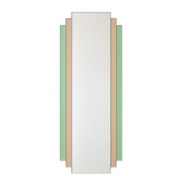 Melody Maison Large Frameless Pink & Green Glass Art Deco Wall Mirror 52Cm X 142Cm - thumbnail 6